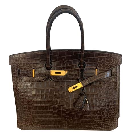 brown crocodile hermes bag|vintage Hermes crocodile bag.